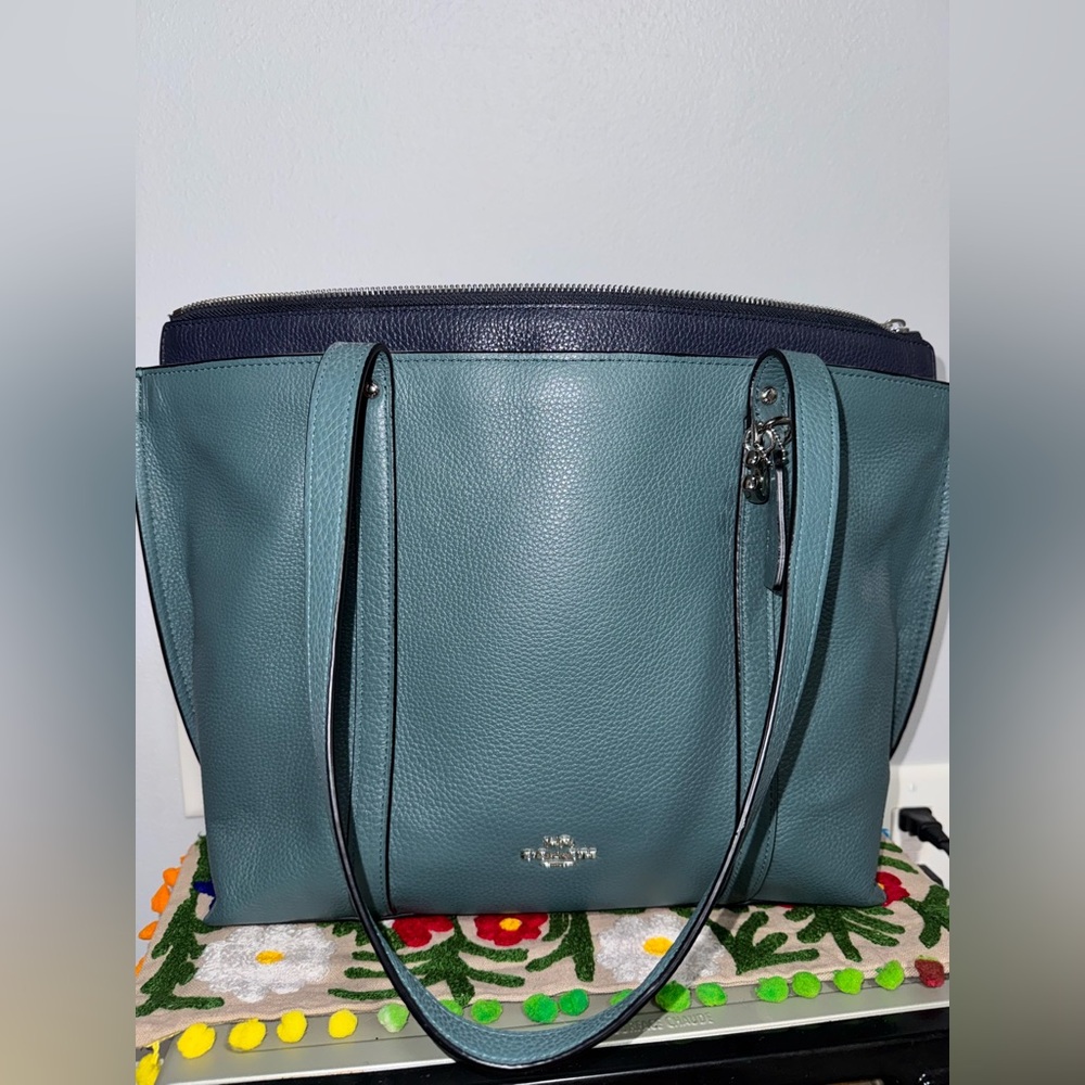 Coach Green Leather shoulder Tote Bag May - Picture 12 of 12